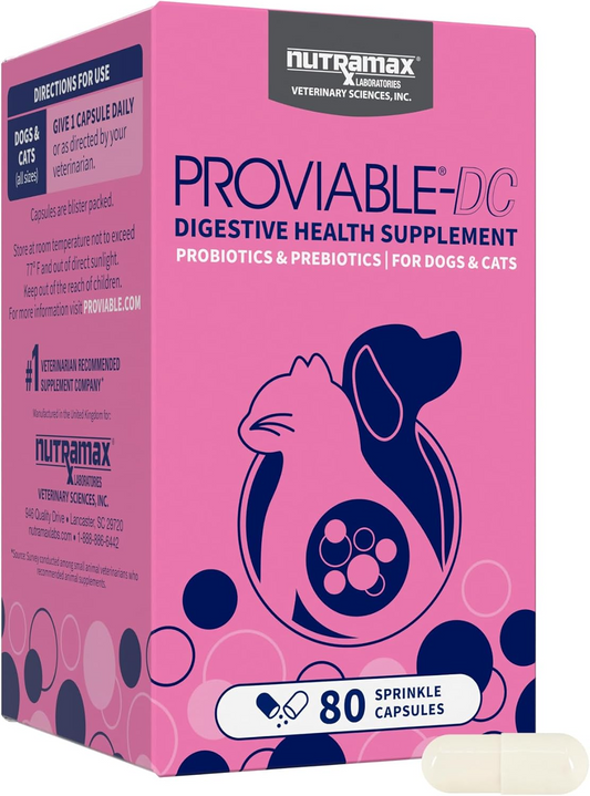 Proviable™ Dog & Cat Probiotics with Prebiotics – 80 Capsules
